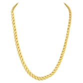 MFJ Fashion Traditional Brass 1 Gram Gold Plated Fancy Hand Made Link Chain For Mens - None