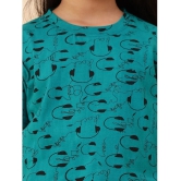 Diaz Turquoise Cotton Girls Top With Skirt ( Pack of 2 ) - None