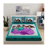 FrionKandy Living - Green Cotton Double Bedsheet with 2 Pillow Covers - Green