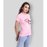 Fabflee - Pink Cotton Regular Fit Womens T-Shirt ( Pack of 1 ) - XS