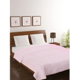 HOMETALES - Flannel Solid Double Blanket ( 220 cm x 210 cm ) Pack of 1 - Pink - Pink