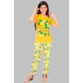 Girls Printed Cotton Round Neck Short Sleeves Pyjama Set-11-12 years