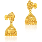 LUV FASHION Golden Jhumki Earrings ( Pack of 1 ) - Golden