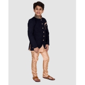 Fourfolds - Blue Cotton Blend Boys Sherwani ( Pack of 1 ) - None