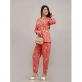 Frionkandy Peach Printed Pant Top Set - None