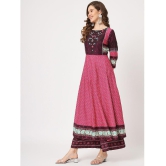 Pannkh - Magenta Rayon Womens Anarkali Kurti ( Pack of 1 ) - None