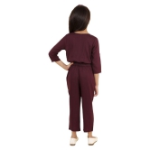 Kids Cave - Rosewood Rayon Girls Jumpsuit ( Pack of 1 ) - None