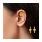 LUV FASHION Golden Drop Earrings ( Pack of 1 ) - Golden