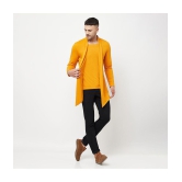 Glito - Mustard Cotton Blend Mens Cardigan Sweater ( Pack of 1 ) - None