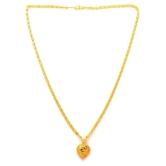 Jewar Mandi New Design Gold Plated Locket/Pendant with Link Chain Daily use for Men, Women & Girls, Boys - Golden