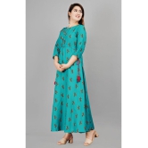 Smien - Turquoise Rayon Womens Flared Kurti ( Pack of 1 ) - None