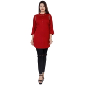 JC4U - Maroon Rayon Womens Straight Kurti ( Pack of 1 ) - None