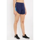 Clovia Blue Polyester Solid Shorts - Single - XL