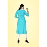 Kapadia - Light Blue Rayon Womens Straight Kurti ( Pack of 1 ) - None