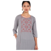 Karigari - Grey Cotton Women's Straight Kurti ( Pack of 1 ) - S