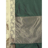 Om Shantam Sarees - Green Organza Saree With Blouse Piece ( Pack of 1 ) - Green