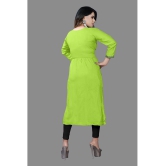 haya fashion - Lime Green Rayon Women's Straight Kurti ( Pack of 1 ) - None