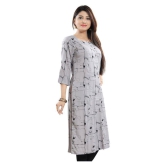 Meher Impex - Light Grey Cotton Women''s Front Slit Kurti ( Pack of 1 ) - L