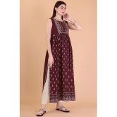 Glomee - Mauve Rayon Women's Straight Kurti ( Pack of 1 ) - None