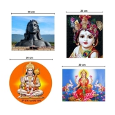 Asmi Collection Set of 4 God Hanuman Shiva Krishna for Temple Wall Sticker ( 60 x 60 cms )