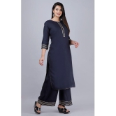 MAUKA - Blue Straight Rayon Women's Stitched Salwar Suit ( Pack of 1 ) - None