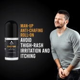 Man-Up Anti Chafing Roll-On Deodorant for Men: Reduces thigh rashes, odor, irritation. Dermatologically tested, skin-friendly, pH balanced. 50ml, Pack of 3.-Man-Up Anti Chafing Roll-On Deodorant