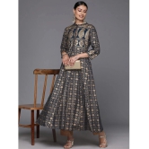 Varanga Viscose Printed Anarkali Womens Kurti - Navy Blue ( Pack of 1 ) - None