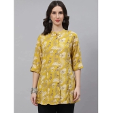 Divena - Mustard Rayon Womens Ethnic A-Line Top ( Pack of 1 ) - None