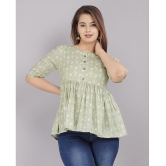 JC4U - Green Cotton Womens Peplum Top ( Pack of 1 ) - None