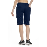 Solid Women Dark Blue Cargo Shorts, Sports Shorts, Casual Shorts, Regular Shorts