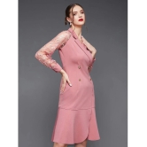 Miss Chase Polyester Embellished Above Knee Womens Wrap Dress - Pink ( Pack of 1 ) - None