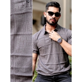 Diamond Knit Black Slim T-Shirt-M / Dark Grey