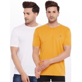 Lycos - Cotton Blend Regular Fit Mustard Men's T-Shirt ( Pack of 2 ) - None