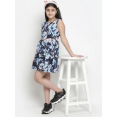 Oxolloxo Blue & Pink Floral Satin Dress