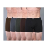 Dollar Bigboss Assorted Solid Cotton Blend Men Trunk (Pack of 5) - None