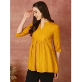 Antaran Rayon Solid Straight Womens Kurti - Yellow ( Pack of 1 ) - None