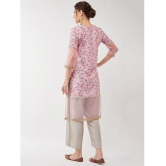 Pannkh - Pink Art Silk Womens Straight Kurti ( Pack of 1 ) - None