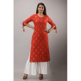 MAUKA - Red Straight Rayon Women's Stitched Salwar Suit ( Pack of 1 ) - None