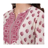 Antaran Cotton Printed Straight Women's Kurti - Off White ( Pack of 1 ) - None