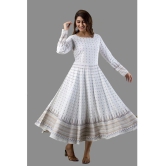 LEE MODA EXPORT - White Rayon Women's Anarkali Kurti with Dupatta ( Pack of 1 ) - None