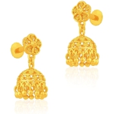 LUV FASHION Golden Jhumki Earrings ( Pack of 1 ) - Golden