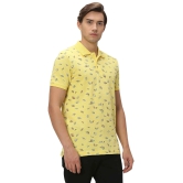 Leaf Print Slub Pique Polo T-Shirt