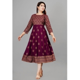 Smien - Purple Rayon Women''s Anarkali Kurti ( Pack of 1 ) - None