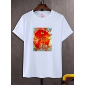 NITYANAND CREATIONS Round Neck White Holi T-Shirt for MEN-HOLI-T-SHIRT-11571-M