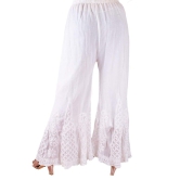 Lavangi Lucknow Chikankari Hand Embroidered Chifffon Palazzo Pants Sharara for Women