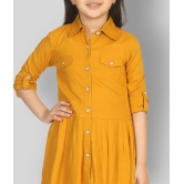 Naughty Ninos - Yellow Cotton Girls Shirt Dress ( Pack of 1 ) - None