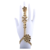 SILVER SHINE Gold Plated Designer Chain One Finger Ring Bracelet For Women - None