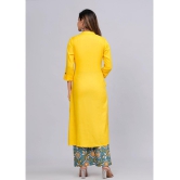 MAUKA Rayon Embellished Kurti With Palazzo Womens Stitched Salwar Suit - Yellow ( Pack of 1 ) - None