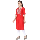 Aarika Red Cotton Girls Kurti Legging Set ( Pack of 1 ) - None