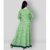 haya fashion - Green Rayon Women's Flared Kurti - S